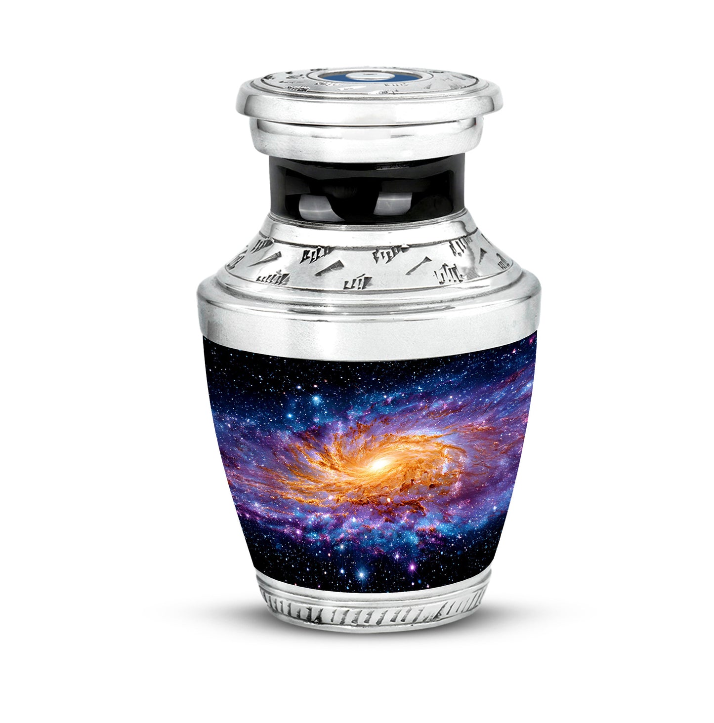 Black Galaxy Honor Cremation Urns for Human Ashes - 10-inch, 200 cu in - Yatskia