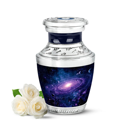 Stunning Blue Galaxy Benediction Urn for Human Ashes - 10-inch, 200 cu in - Yatskia