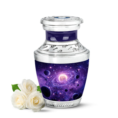 Purple Galaxy Commemoration Cremation Urns for Human Ashes - 10-inch, 200 cu in - Yatskia