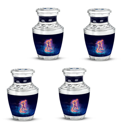 Rich Black Basketball Cremation Urn back view with polished surface - contemporary basketball design with modern artistic flair - 10 inch aluminum urn for cremated remains