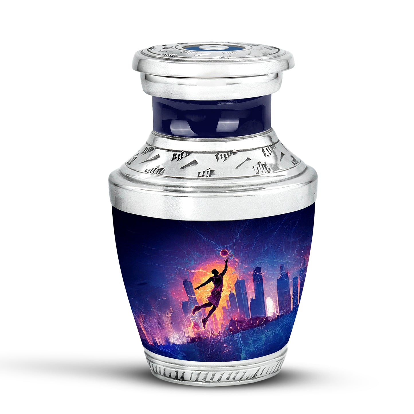 Black Basketball Cremation Urns - Opulent Remembrance 10-inch, 200 cu in - Yatskia