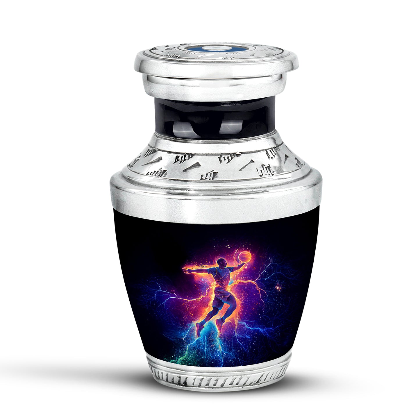Black Treasured Basketball Cremation Urns for Human Ashes - 10-inch, 200 cu in - Yatskia