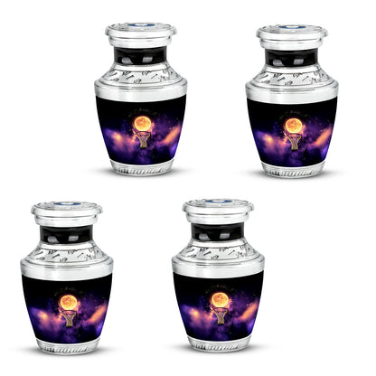 Onyx Black Basketball Cremation Urn back view with polished surface - artistic basketball interpretation with creative detail - 10 inch aluminum urn for cremated remains