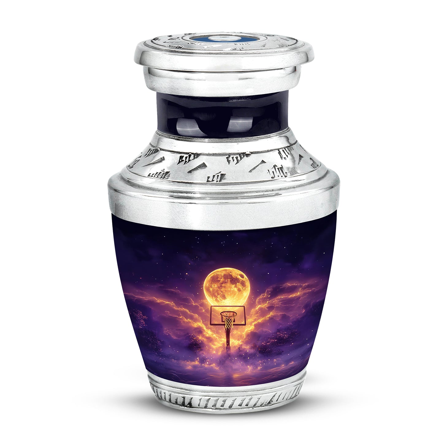 Personalized Basketball Cremation Urns - Tranquil Blue 10-inch, 200 cu in - Yatskia