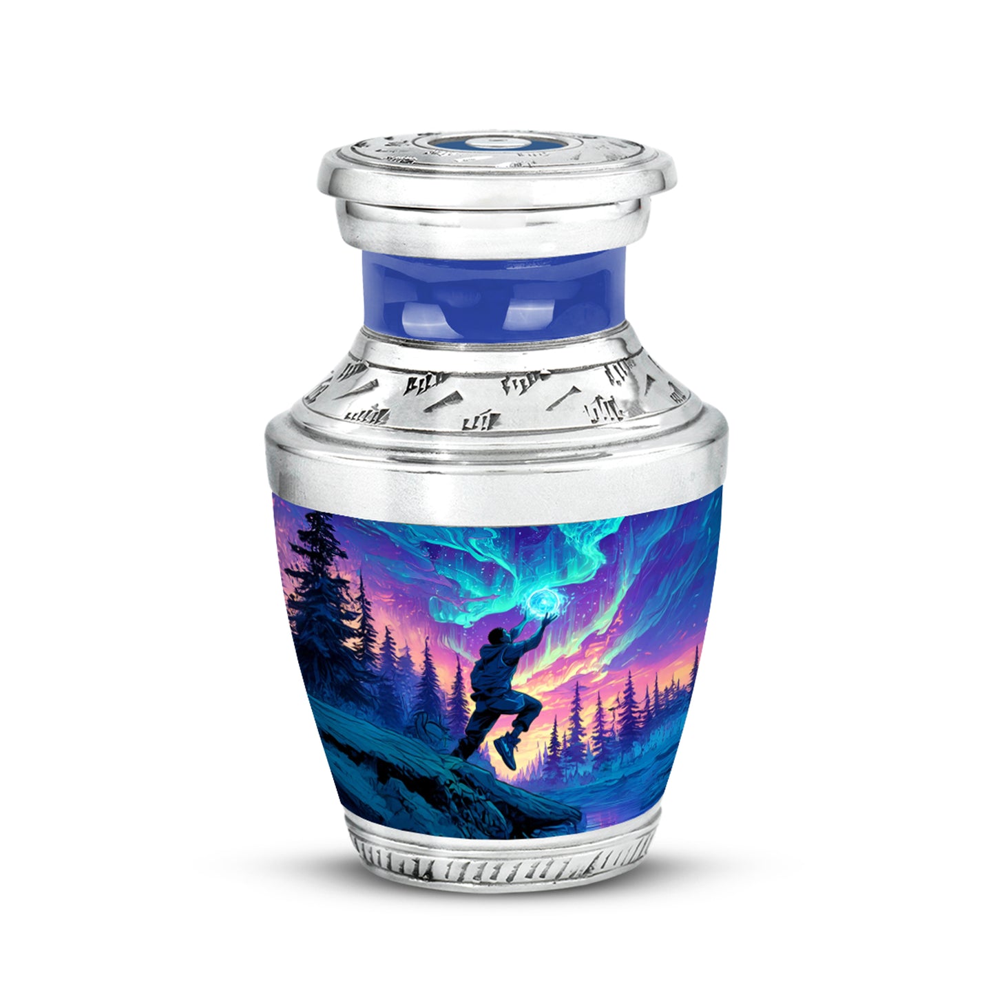 Personalized Refined Basketball Cremation Urns - Blue 10-inch, 200 cu in - Yatskia