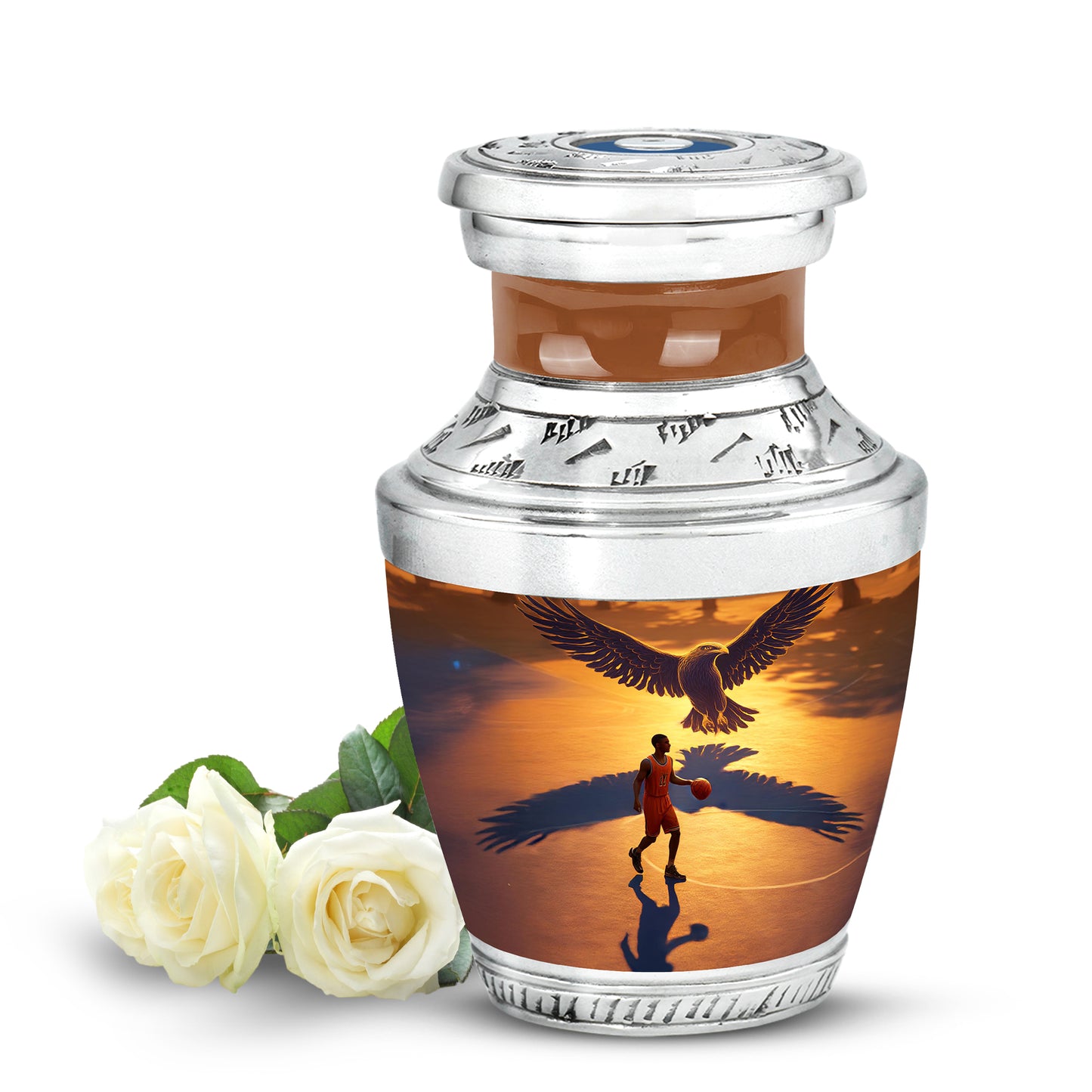 Gold Resounding Basketball Memorial Urn for Ashes - 10-inch, 200 cu in - Yatskia