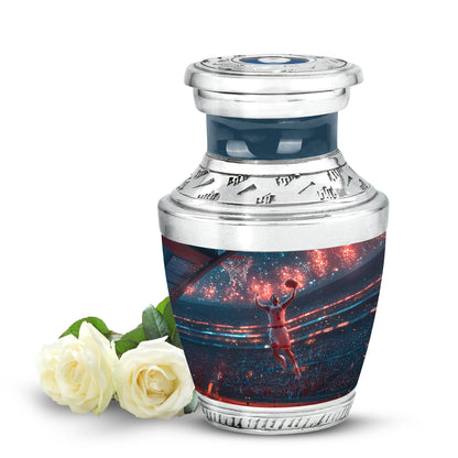 Personalized Basketball Cremation Urns - Pristine Blue 10-inch, 200 cu in - Yatskia