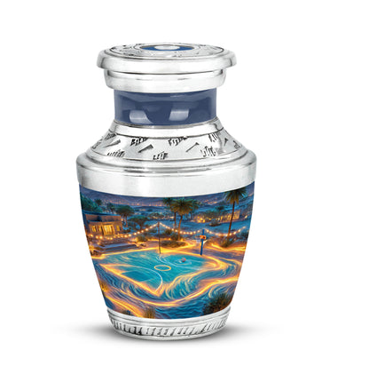 Blue Beloved Basketball Cremation Urns for Human Ashes - 10-inch, 200 cu in - Yatskia