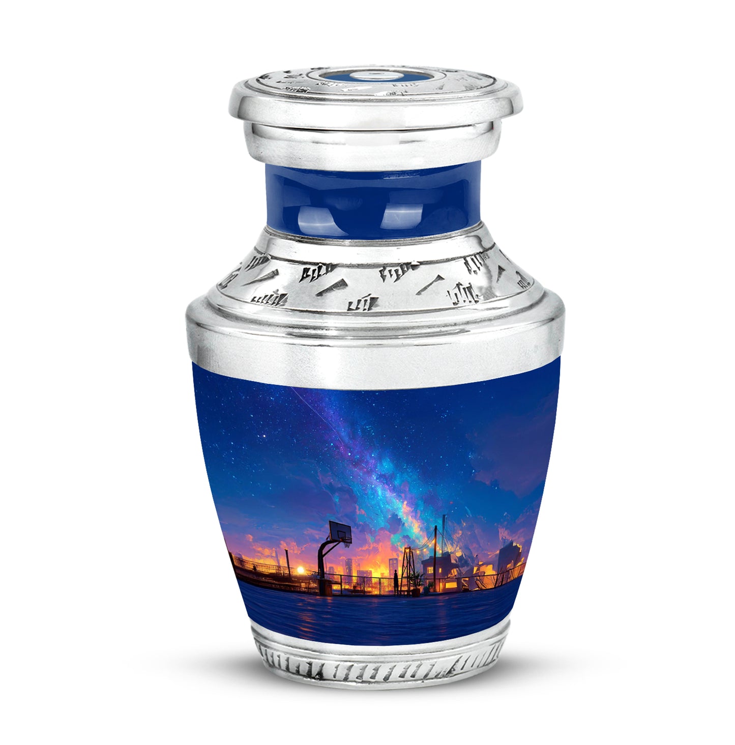 Personalized Blue Basketball Cremation Urns for Ashes - Captivating 10-inch - Yatskia