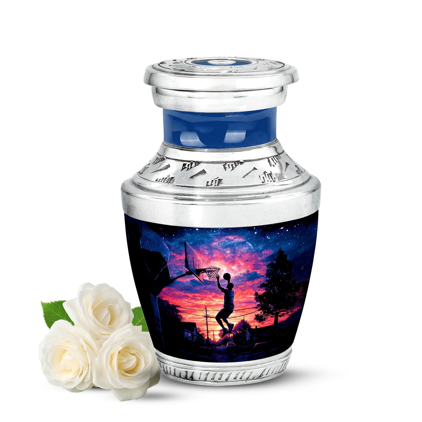 Personalized Refined Basketball Cremation Urns - Black 10-inch, 200 cu in - Yatskia