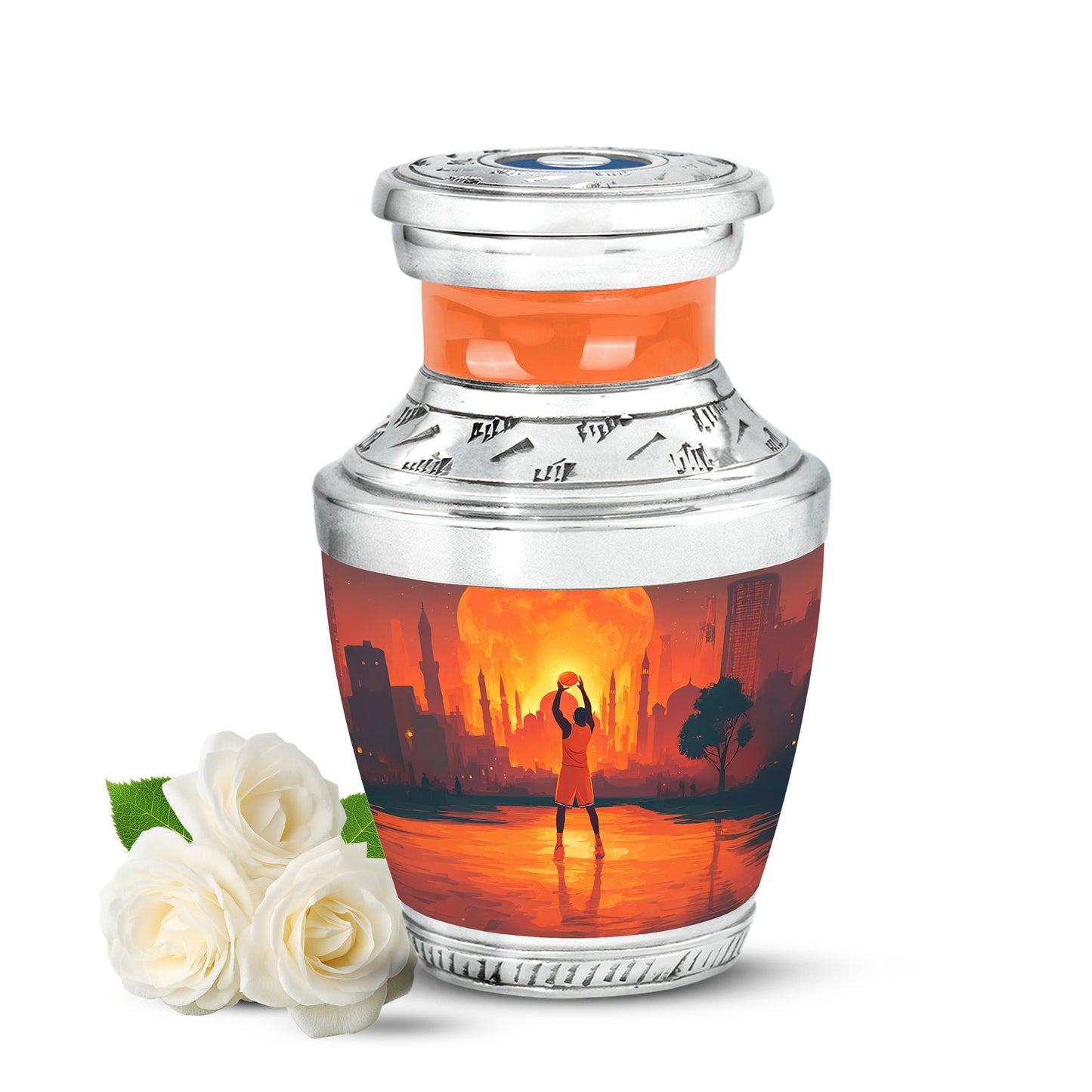 Red Venerable Basketball Cremation Urns for Human Ashes - 10-inch, 200 cu in - Yatskia