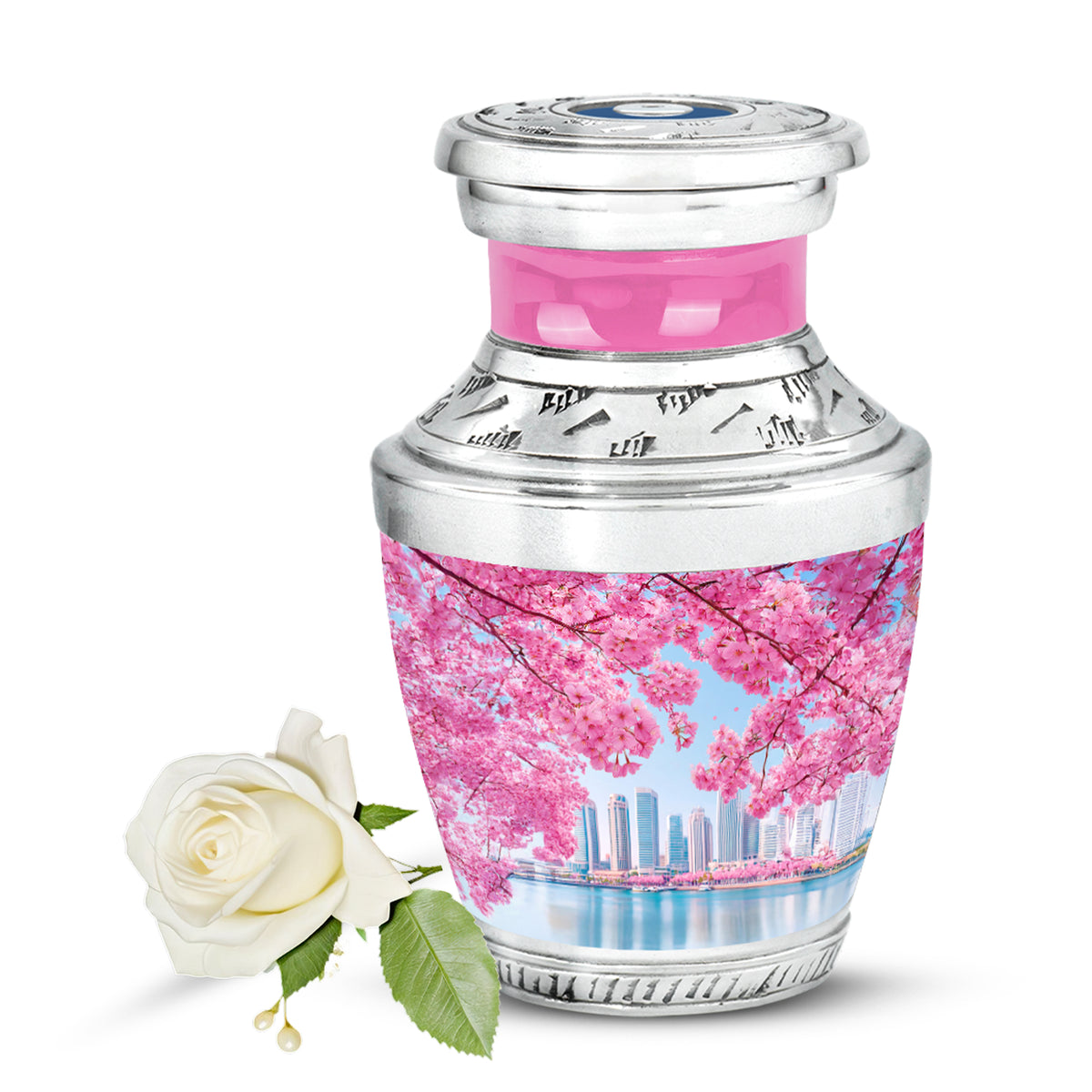 Blue Cherry Blossom Cremation Urns - Glorious Memorial - Yatskia