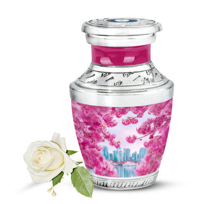 Pink Stately Cherry Blossom Cremation Urns for Human Ashes - Yatskia