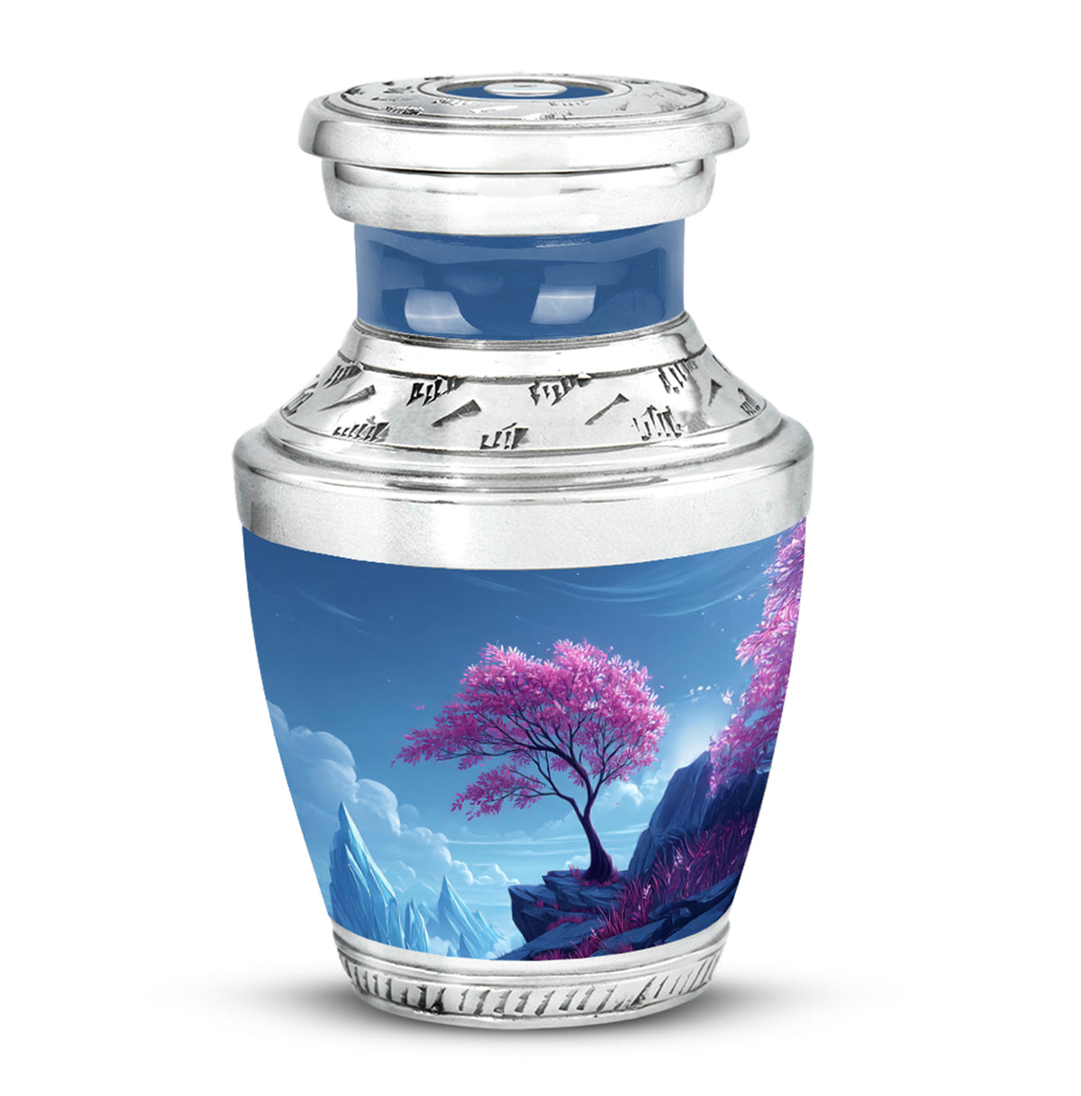 Personalized Blue Cherry Blossom Cremation Urns for Ashes - Transcendent - Yatskia