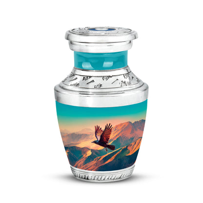 Personalized Teal Revered Crow Cremation Urns for Human Ashes - Yatskia