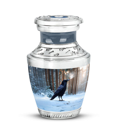 Divine Blue Crow Cremation Urn for Ashes - 10-inch, 200 cu in - Yatskia