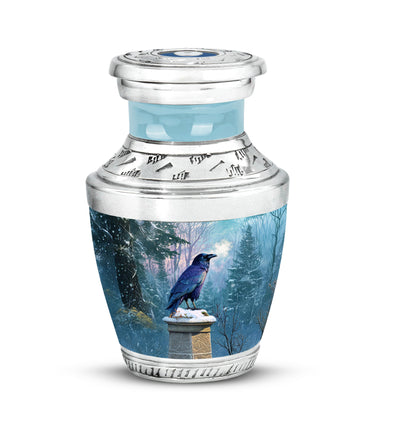 Personalized Crow Cremation Urns - Soothing Blue 10-inch, 200 cu in - Yatskia