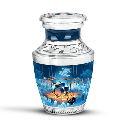 Personalized Eternal Drums Cremation Urns - Blue 10-inch, 200 cu in - Yatskia