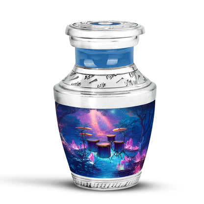 Personalized Drums Cremation Urns - Wondrous Blue 10-inch, 200 cu in - Yatskia