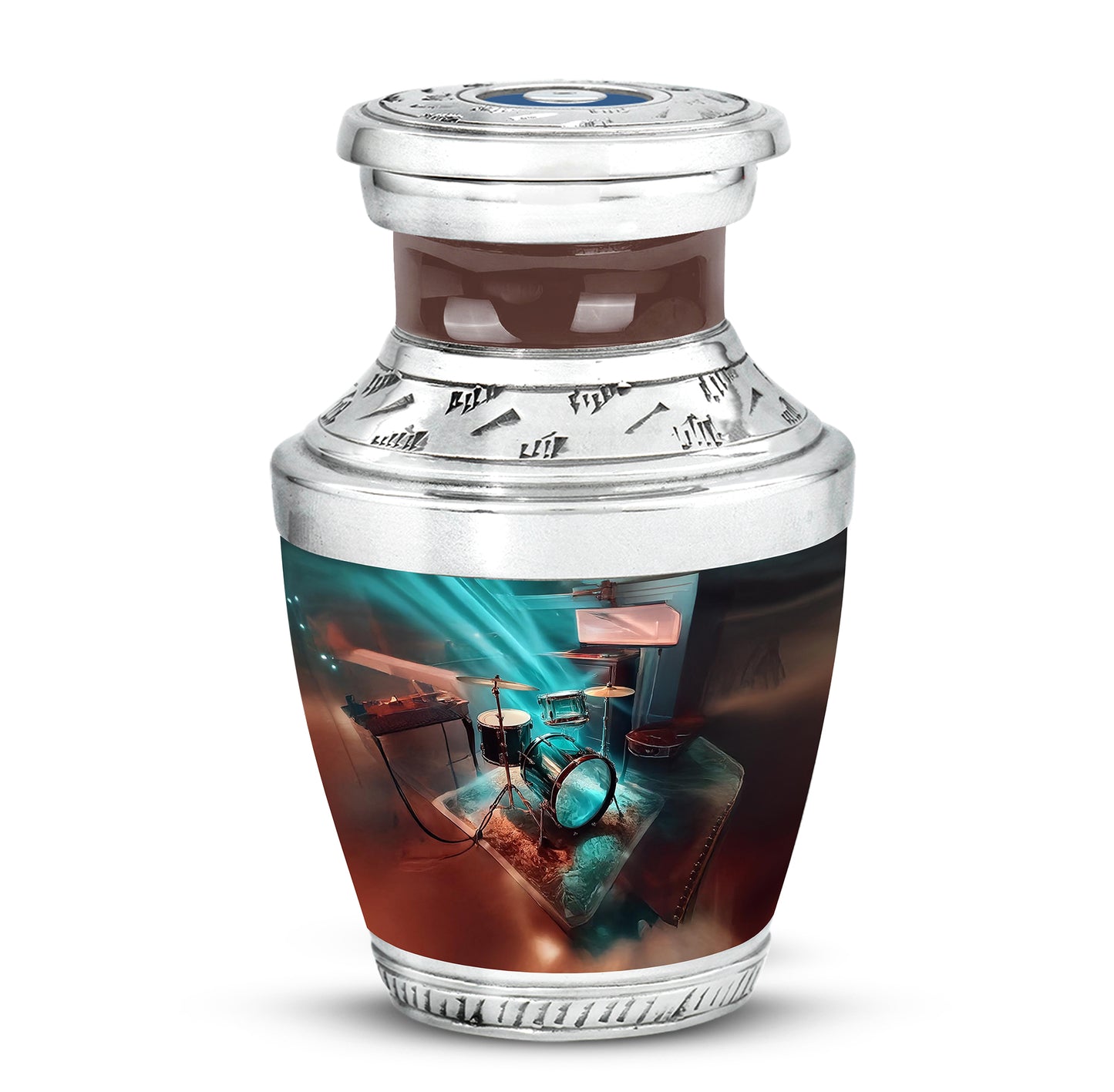 Regal Drums Memorial Cremation Urns - Teal 10-inch, 200 cu in - Yatskia