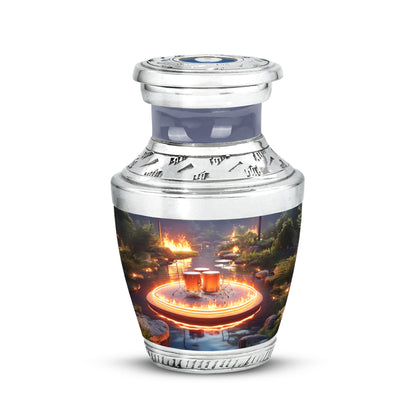 Gray Breathtaking Drums Memorial Urn for Ashes - 10-inch, 200 cu in - Yatskia