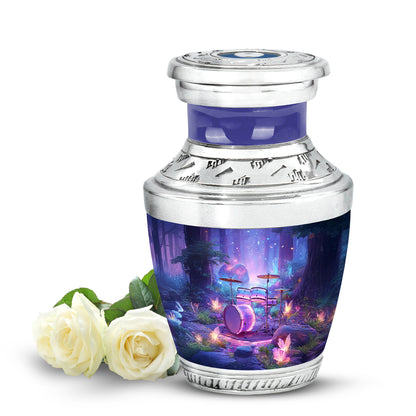 Distinguished Blue Drums Cremation Urn for Ashes - 10-inch, 200 cu in - Yatskia