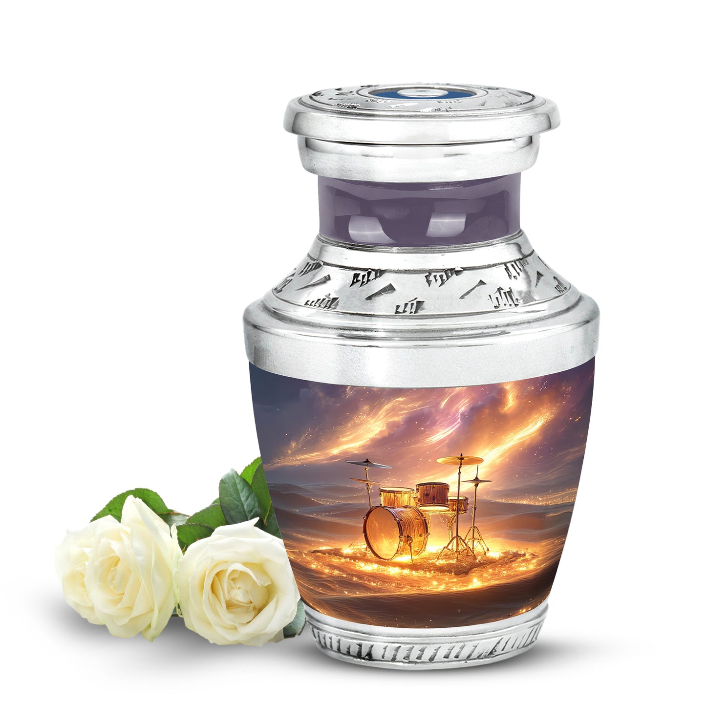 Personalized Red Steadfast Drums Cremation Urns for Human Ashes - 10-inch, 200 cu in - Yatskia