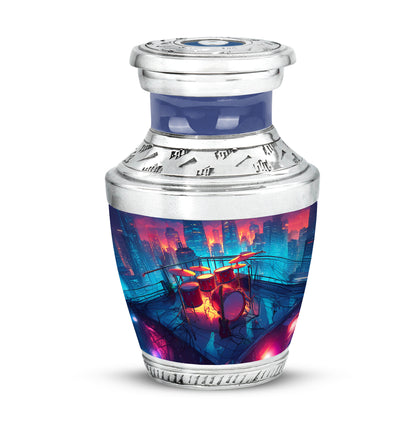 Personalized Blue Drums Cremation Urns for Ashes - Transcendent 10-inch - Yatskia