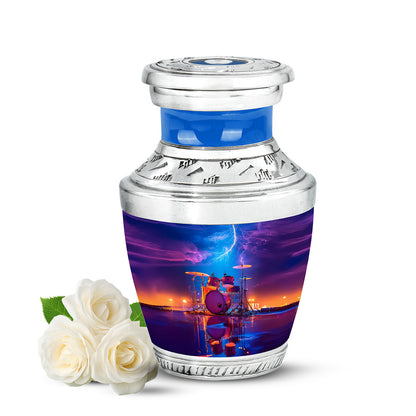 Personalized Drums Cremation Urns - Pristine Blue 10-inch, 200 cu in - Yatskia