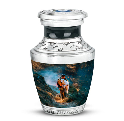 Teal Firefighter Cremation Urns - Opulent Reflection 10-inch, 200 cu in - Yatskia