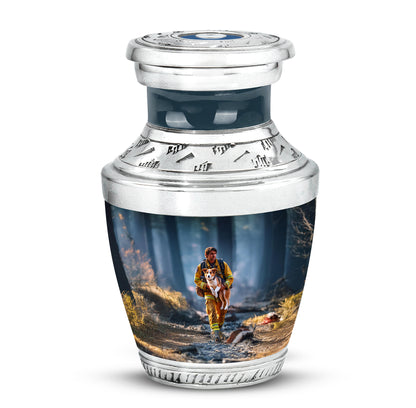 Personalized Firefighter Cremation Urns - Eminent Blue 10-inch, 200 cu in - Yatskia