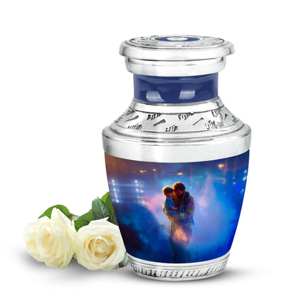 Personalized Blue Heavenly Firefighter Cremation Urns for Human Ashes - 10-inch, 200 cu in - Yatskia