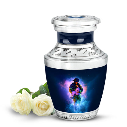 Blue Beloved Firefighter Cremation Urns for Human Ashes - 10-inch, 200 cu in - Yatskia