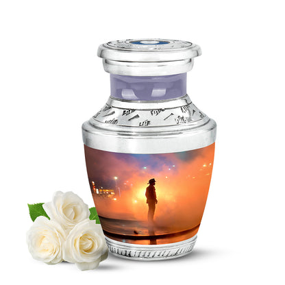 Distinguished Pink Firefighter Cremation Urn for Ashes - 10-inch, 200 cu in - Yatskia