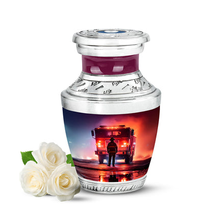 Personalized Purple Firefighter Cremation Urns for Ashes - Transcendent 10-inch - Yatskia