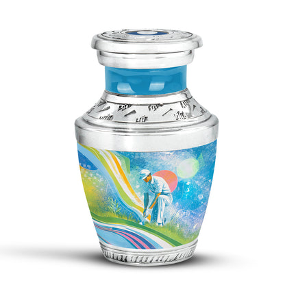 Blue Golf Testament Cremation Urns for Human Ashes - 10-inch, 200 cu in - Yatskia