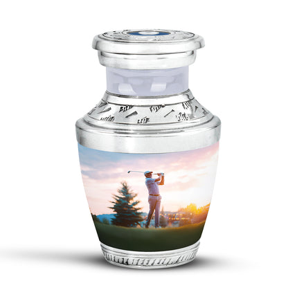Ethereal Golf Memorial Cremation Urns - Silver 10-inch, 200 cu in - Yatskia