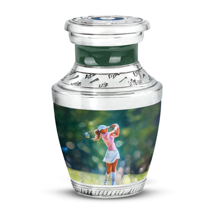 Stunning Green Golf Resting Place Urn for Human Ashes - 10-inch, 200 cu in - Yatskia