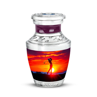 Red Golf Keepsake Cremation Urns for Human Ashes - 10-inch, 200 cu in - Yatskia