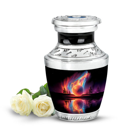 Black Sacred Golf Cremation Urns for Human Ashes - 10-inch, 200 cu in - Yatskia
