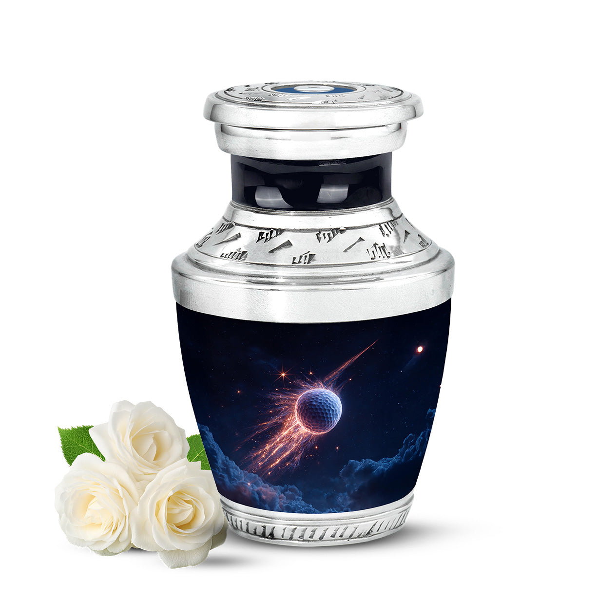 Dignified Blue Golf Cremation Urn for Ashes - 10-inch, 200 cu in - Yatskia