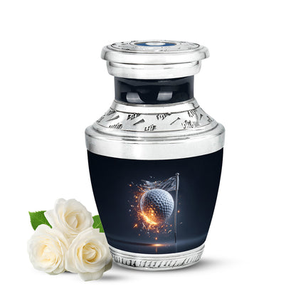 Luminous Blue Golf Embrace Urn for Human Ashes - 10-inch, 200 cu in - Yatskia