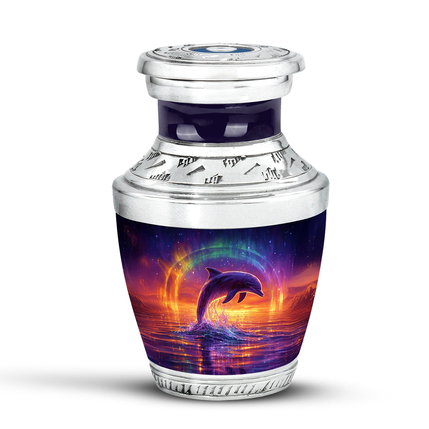 Hallowed Dolphin Cremation Urns for Human Ashes - Blue 10-inch - Yatskia