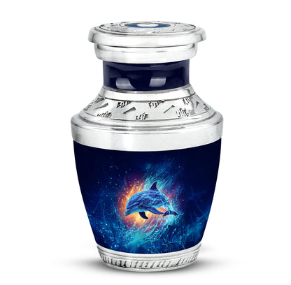 Ethereal Dolphin Memorial Cremation Urns - Blue 10-inch, 200 cu in - Yatskia