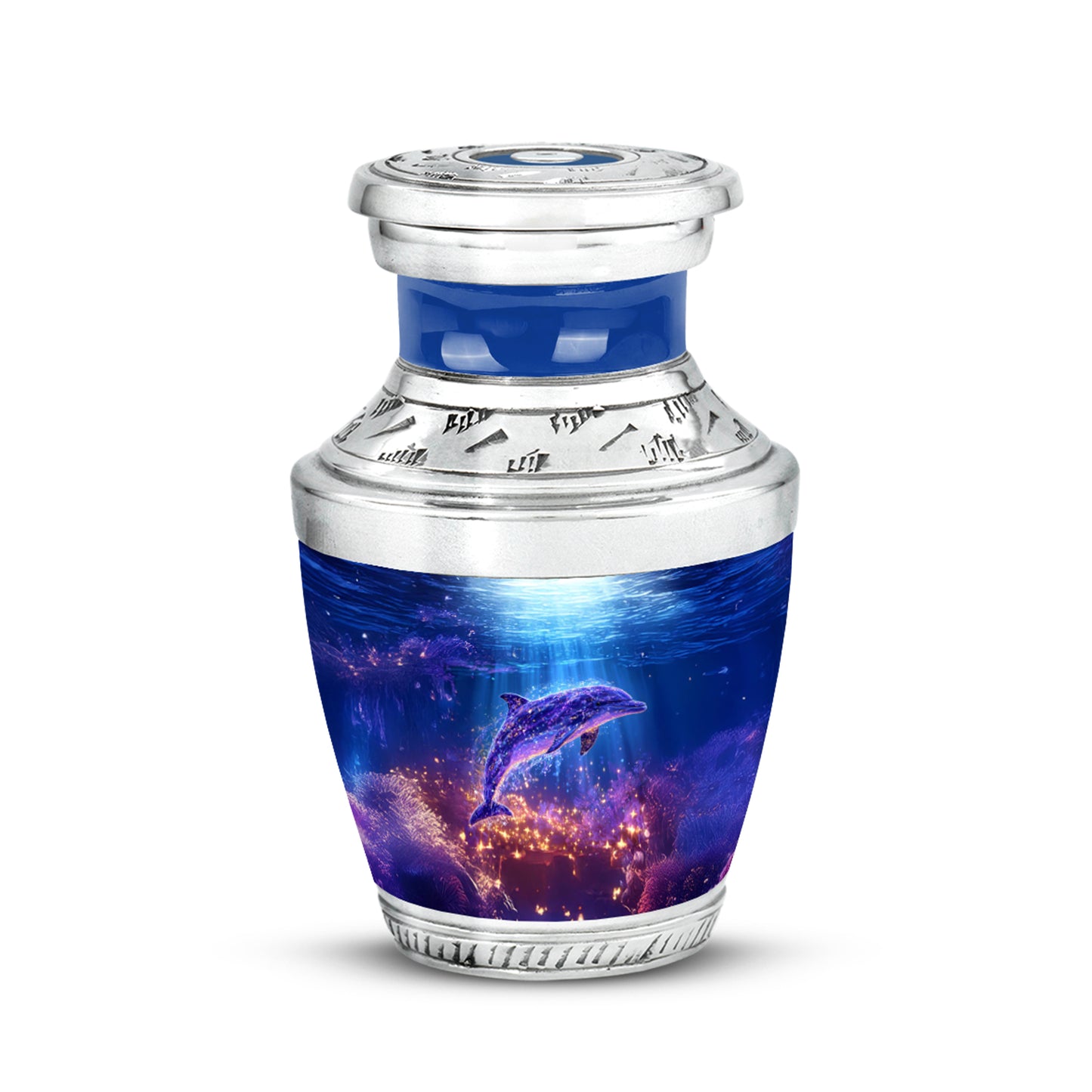 Blessed Dolphin Cremation Urns for Human Ashes - Blue 10-inch - Yatskia