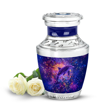 Personalized Dolphin Cremation Urns - Pristine Blue 10-inch, 200 cu in - Yatskia