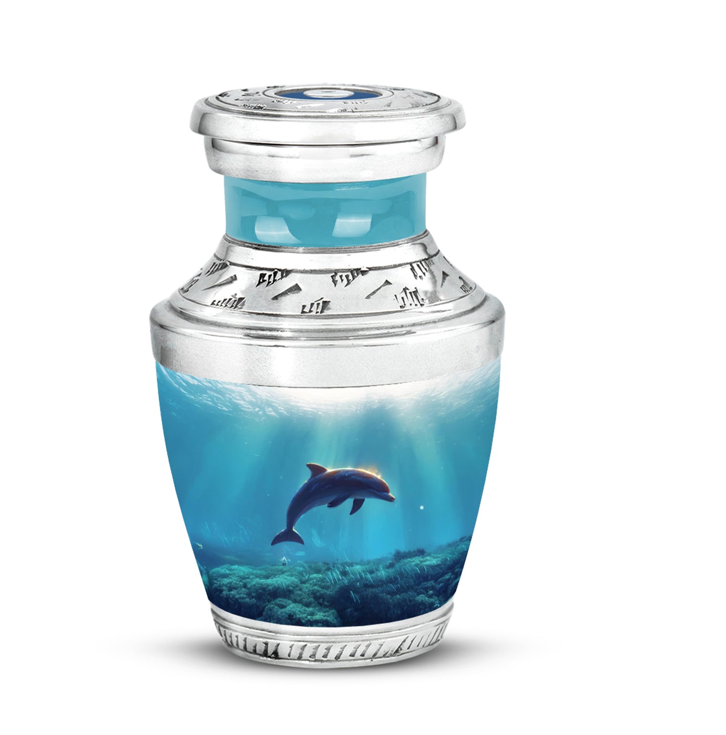 Silver Dolphin Comfort Cremation Urns for Human Ashes - 10-inch, 200 cu in - Yatskia