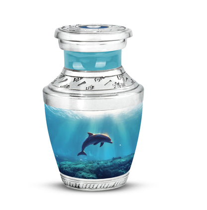 Silver Dolphin Comfort Cremation Urns for Human Ashes - 10-inch, 200 cu in - Yatskia