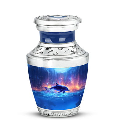 Personalized Blue Dolphin Cremation Urns for Ashes - Captivating 10-inch - Yatskia