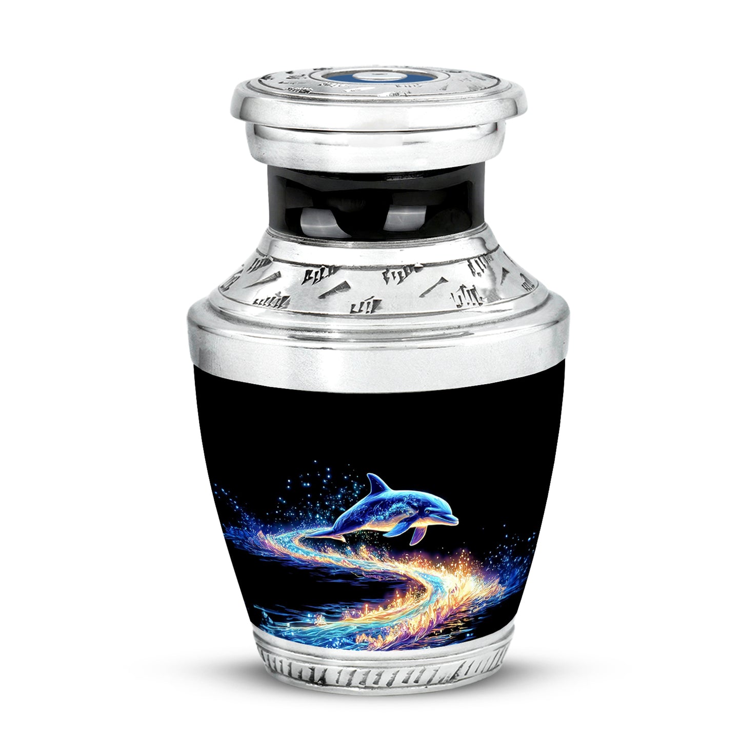 Personalized Magnificent Dolphin Cremation Urns - Black 10-inch, 200 cu in - Yatskia